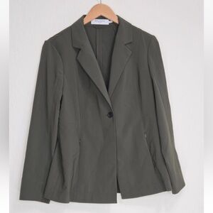 Mm LaFleur The Moreland Travel Blazer OrigamiTech Olive Green Size 8 Women